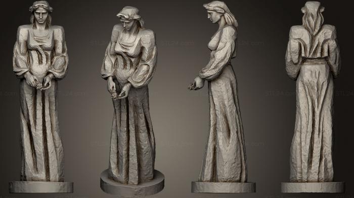 Статуи античные и исторические (Женщина с розой, STKA_1337) 3D модель для ЧПУ станка